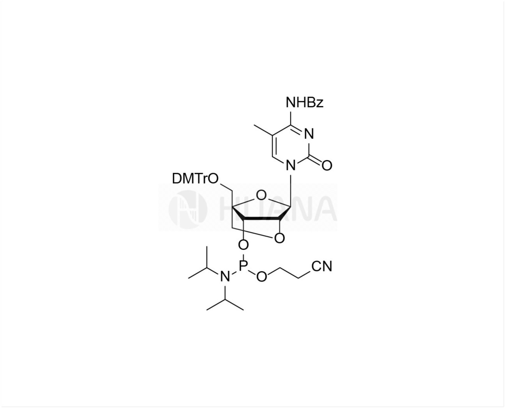 DMTr-2'-O-4'-C-Locked-5-Me-rC(Bz)-3'-CE-Φοσφοραμιδίτη